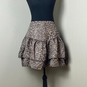 Y2K Indie Sleaze Cheetah Print Bubble Mini Skirt 🖤 Grunge Party Girl VICI Sz XL